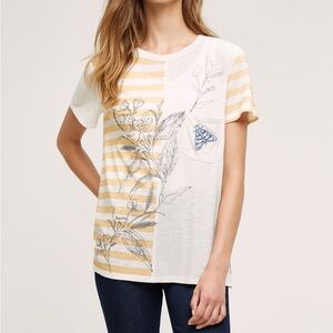 Postmark Anthropologie floral embroidered pocket t-shirt